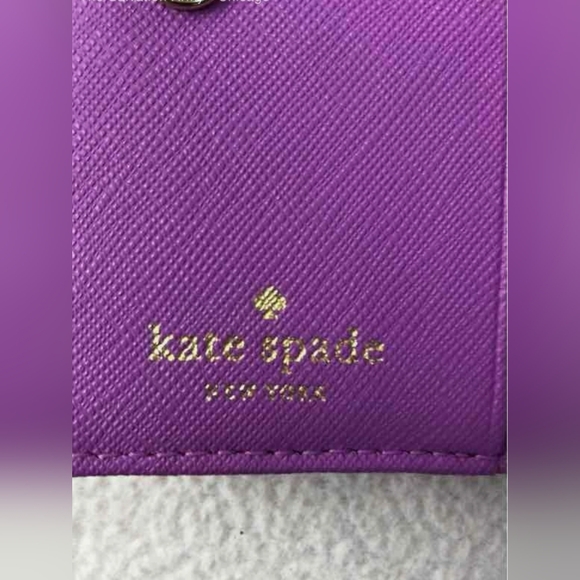Kate Spade New York Adalyn Purple Zipper Leather Lined Wristlet Wallet - Picture 3 of 10